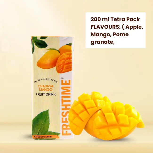 200 ml Tetra Pack FLAVOURS: ( Apple, Mango, Pomegranate,
